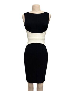 Narciso Rodriguez Black White Colorblock Sleeveless Sheath Dress Made In Italy S